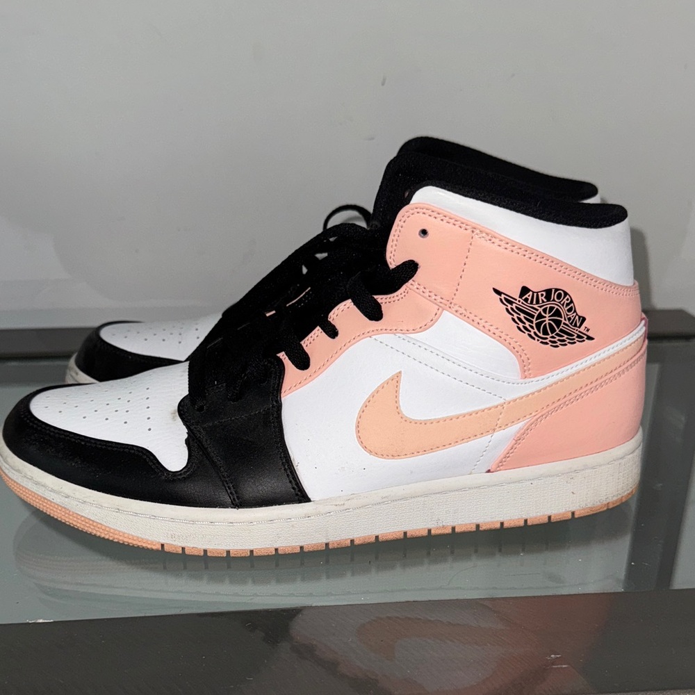 Air Jordan High-Top Sneakers in Black, White, and Pink